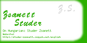 zsanett studer business card